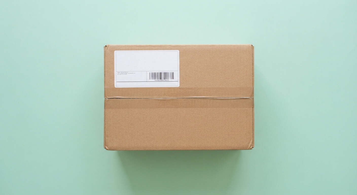 Geöffnete Versandbox von oben